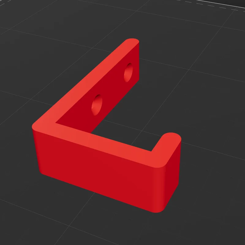 A red wall hook, as a 3D model in Crease